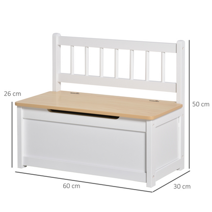 Deluxe 2-in-1 Wooden Toy Box & Kids Bench
