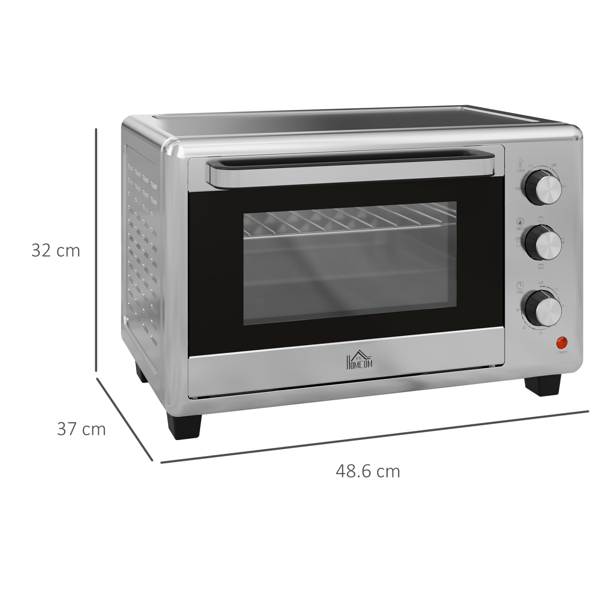Portable 30L Mini Oven: Adjustable Temp, 60-Min Timer, 1600W Power