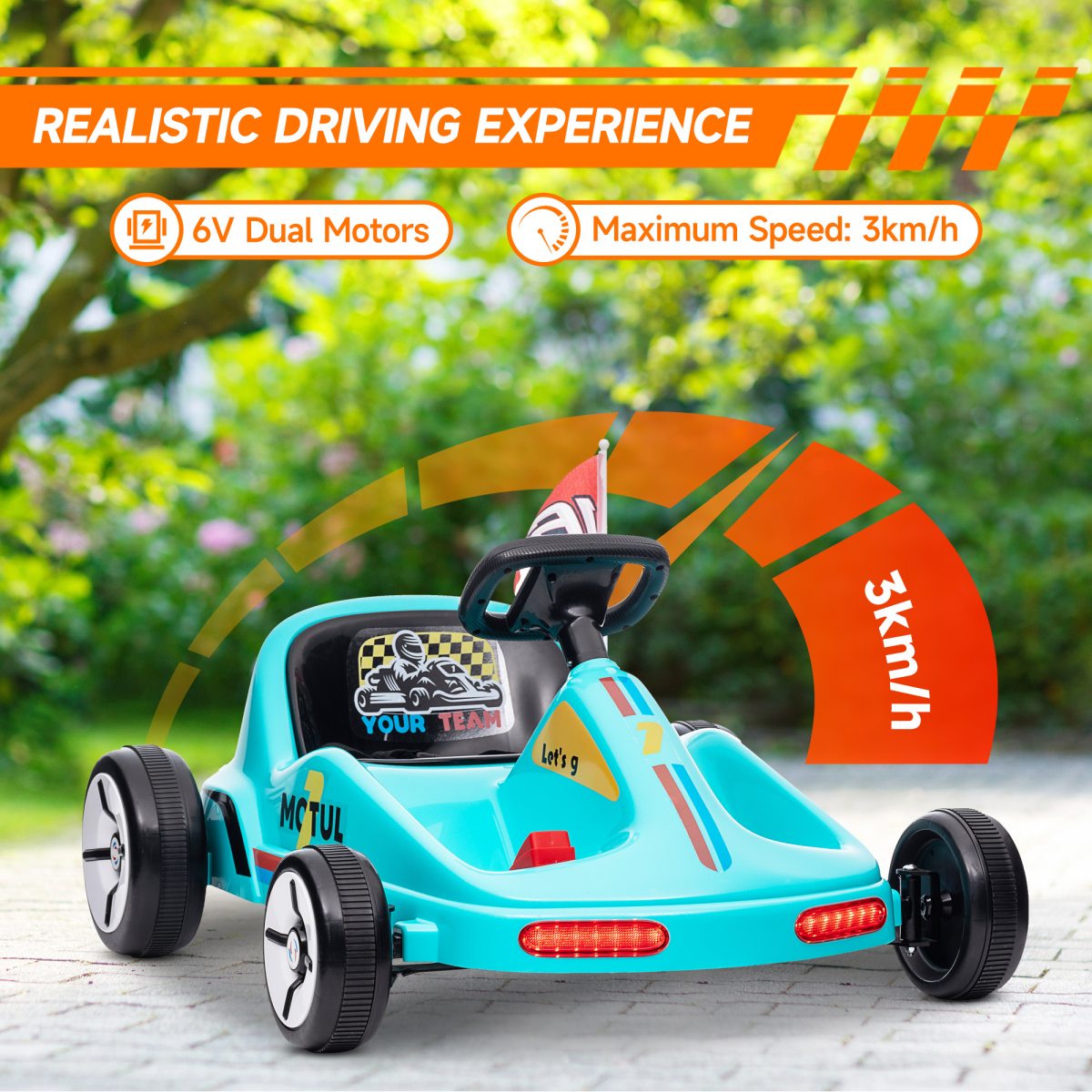 AIYAPLAY Go Kart Racing for Kids 3-5 with Music