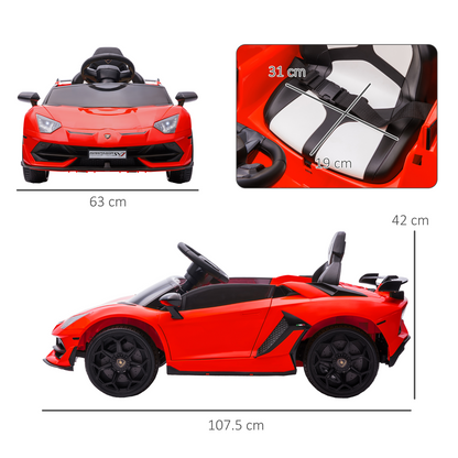 Rev Up Adventure: Lamborghini Aventador 12V Kids Electric Ride-On Car