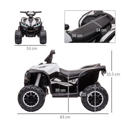 12V Electric Quad Bikes for Kids Ride On Car ATV Toy for 3-5 Years