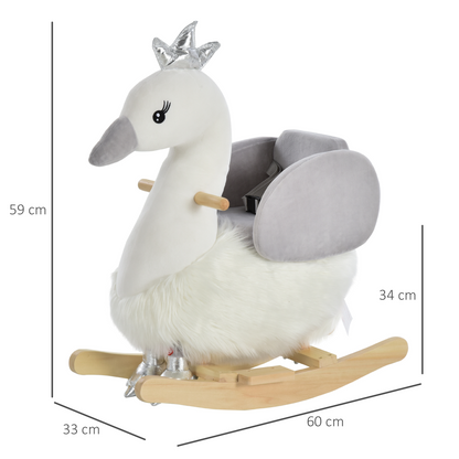 Enchanting Kids Ride-On Rocking Swan with Sound