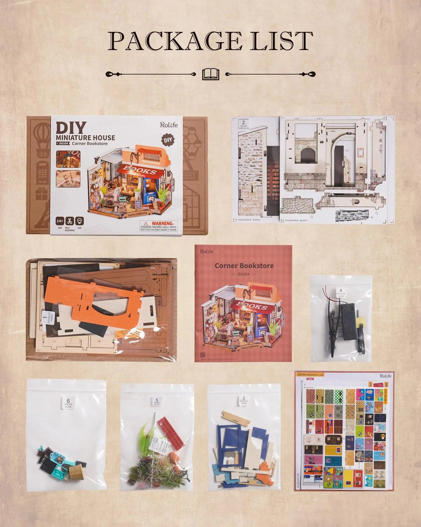 Miniature House Kit DIY Dollhouse with LED for Adults & Kids