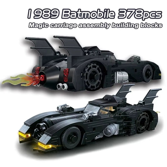 Batmobile Building Blocks 1989 Classic Bat Chariot Car Model Bricks Toys for Children Christmas Gift