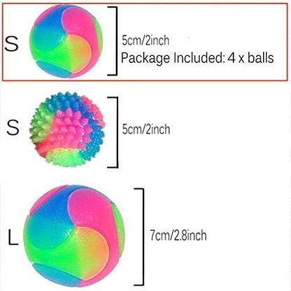 4 pcs Light Up Dog Balls Interactive Pet Toys