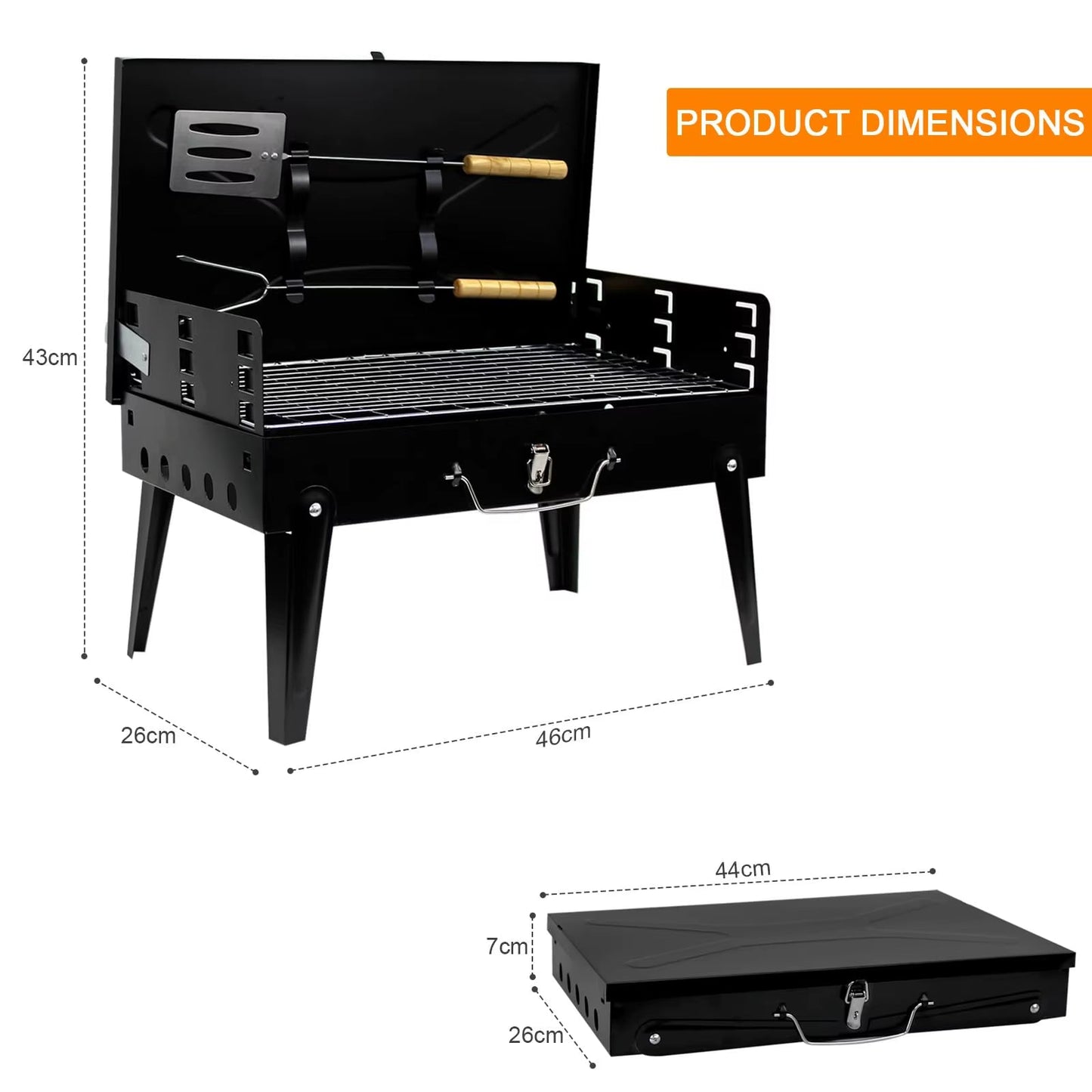 Portable Folding Charcoal Barbecue Grill