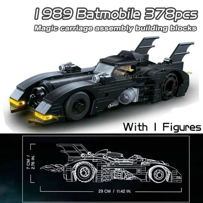 Batmobile Building Blocks 1989 Classic Bat Chariot Car Model Bricks Toys for Children Christmas Gift