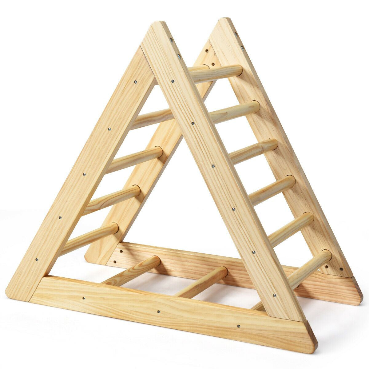 Children Wooden Climbing Ladder with 3 Difficulty Levels