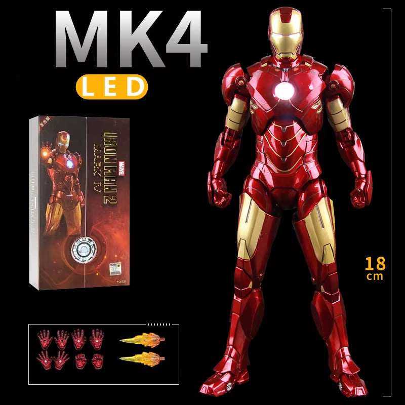 LED Light Iron Man 7" Movie Action Figure Tony Stark Legends Toys