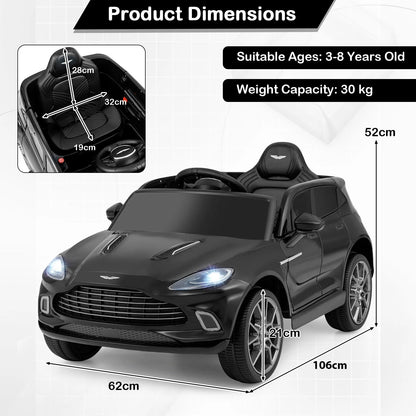 12V Kids Ride on Vehicle Aston Martin Licensed with Horn and Taillights