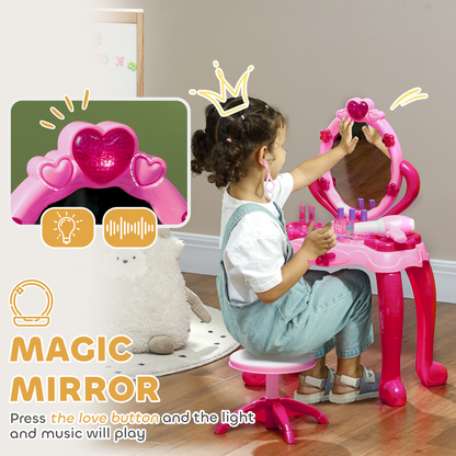 AIYAPLAY Kids Vanity Set Stool & 15 Glam Accessories