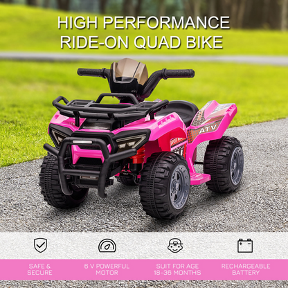 Kids Ride-on Four Wheeler ATV Car with Music for 18-36 months Pink