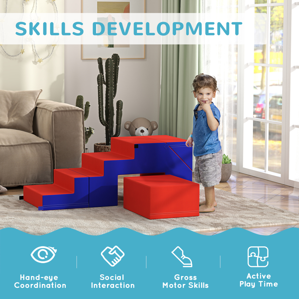 2-Piece Baby Foam Climber Set for Toddler Playtime