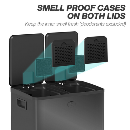 Dual 20L Kitchen Pedal Bin - Smart Recycling & Waste Solution!