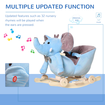 2-in-1 Rocking Horse Elephant with Music for Kids