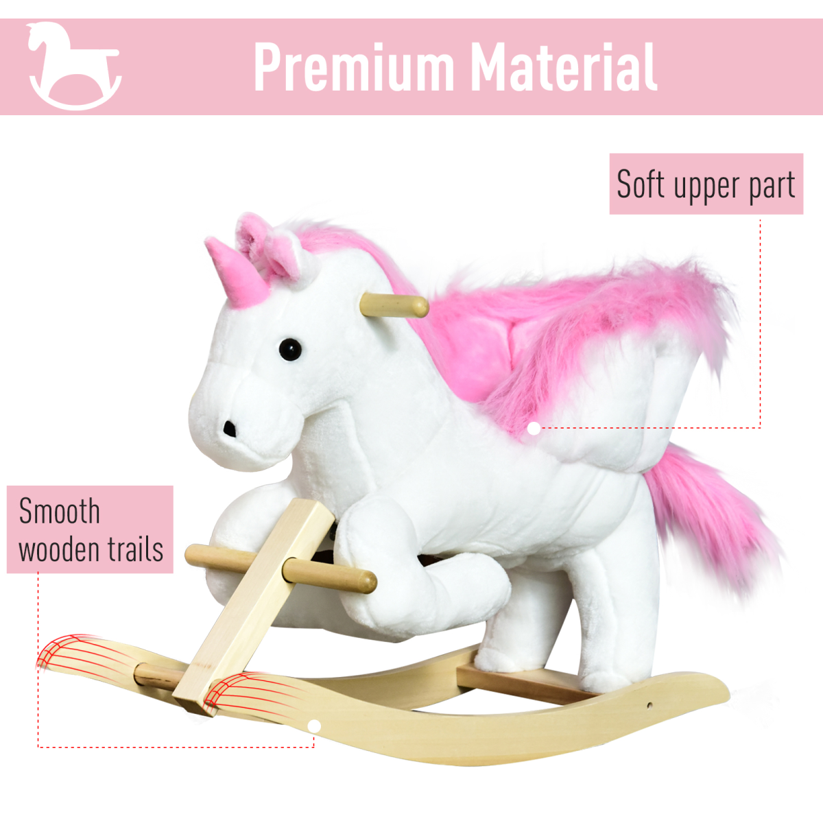 Enchanting Plush Unicorn Rocking Horse - Ride On
