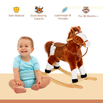 Rocking Horse Plush Toy with Neigh Sound