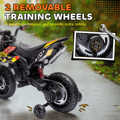 AIYAPLAY 12V Kids Aprilia Motorbike with Training Wheels