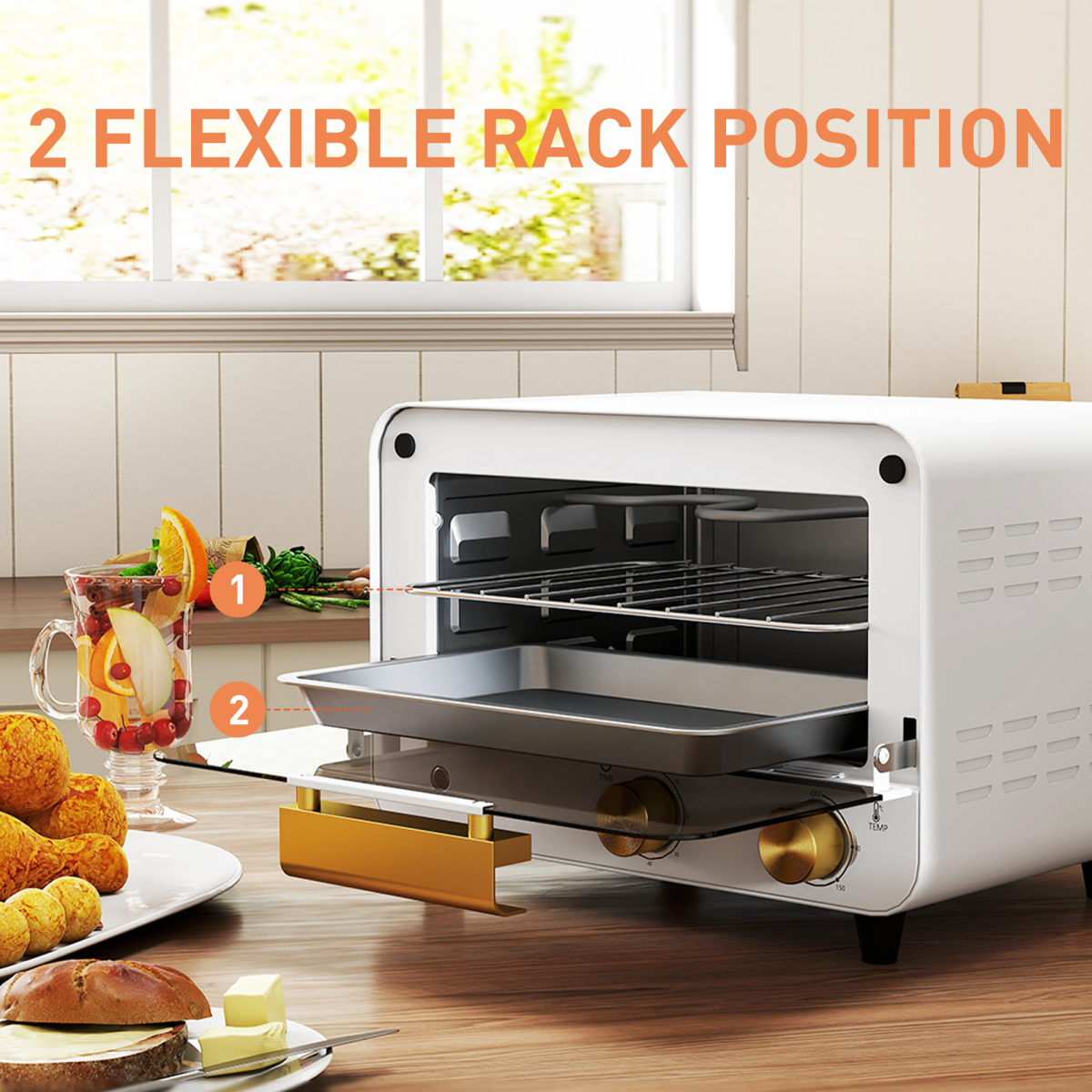 12L Mini Countertop Toaster Oven - Compact & Efficient Cooking!