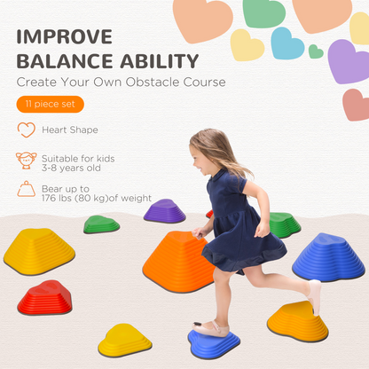 AIYAPLAY 11PC Colorful Non-Slip Stackable Stepping Stones