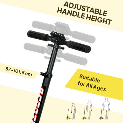 Lightweight Foldable Kick Scooter for Teens & Adults - Smooth Ride in Yellow