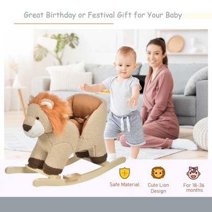 Roaring Fun: Plush Lion Rocker with Sound