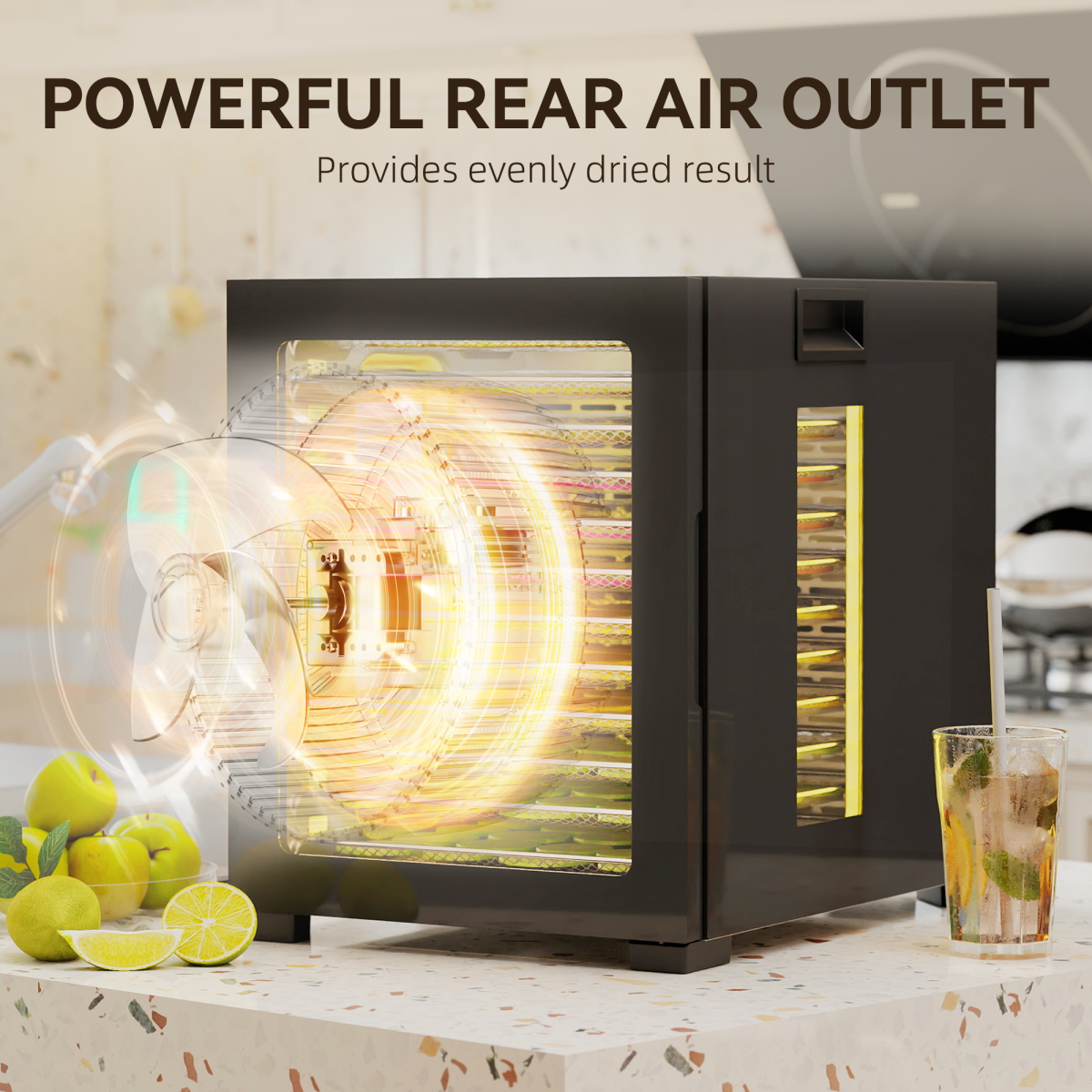 12-Tray Food Dehydrator - Powerful, Customizable 850W Snack Maker