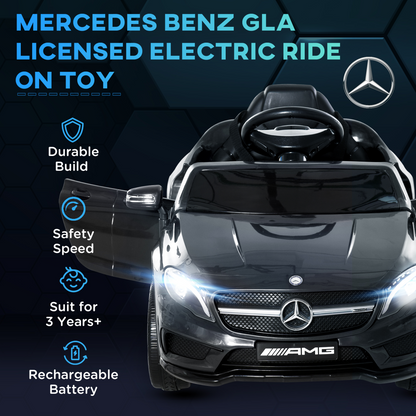 6V Licensed Mercedes Benz Kids Ride On Car W/ Remote Light Music Black