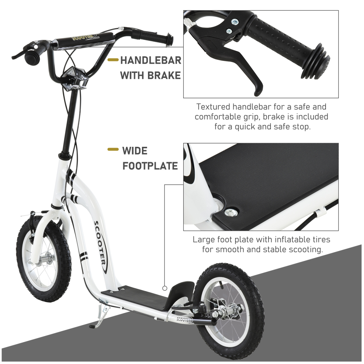 Adjustable Kids Stunt Scooter with 12" Wheels & Dual Brakes