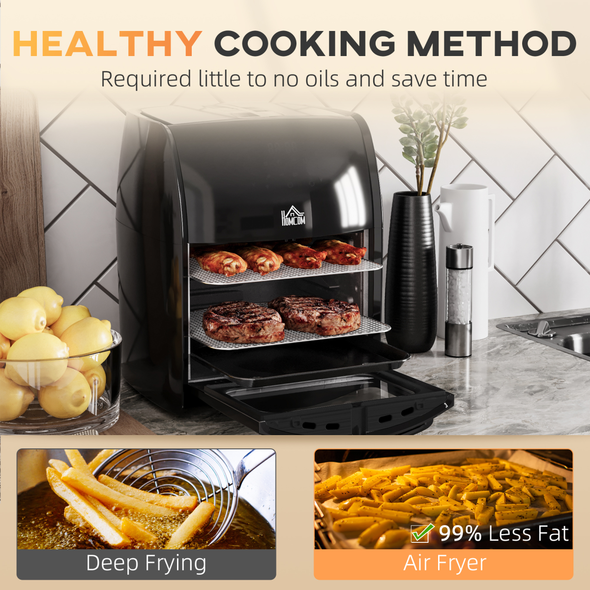 12L 8-in-1 Air Fryer Oven - Healthier Cooking Made Easy!