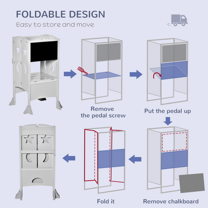 Creative Kids Step Stool with Blackboard & Lockable Rails
