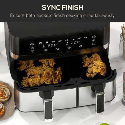 Dual Zone 8.5L Air Fryer - Cook Two Dishes Effortlessly!