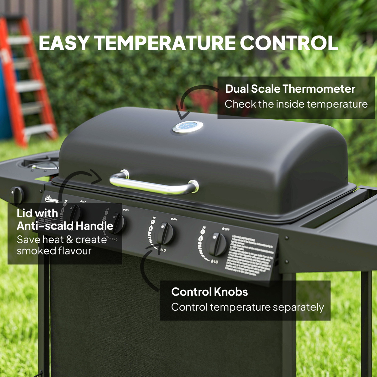 5-Burner Portable Gas BBQ Grill