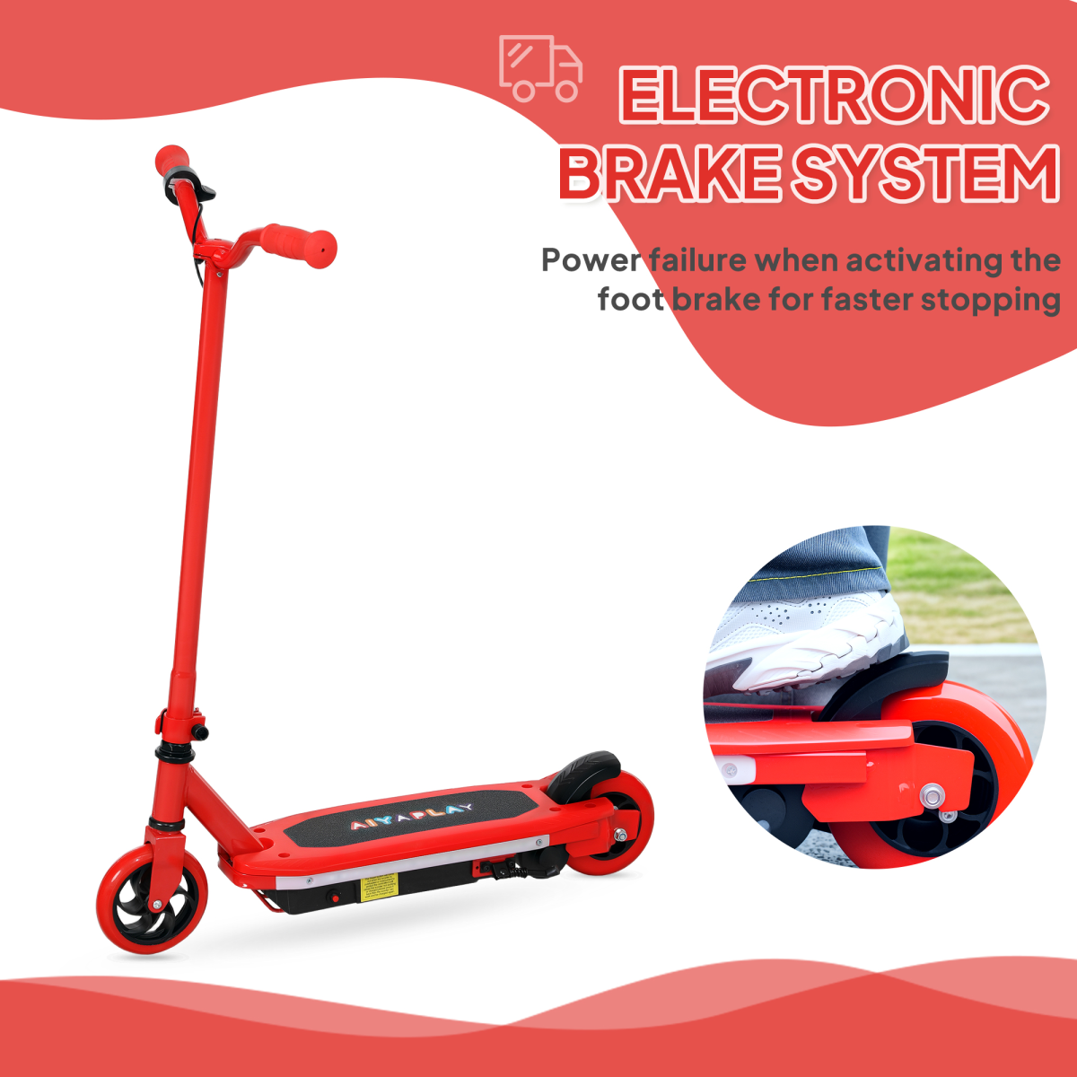 AIYAPLAY Colorful Light Electric Scooter for Kids Ages 6-14