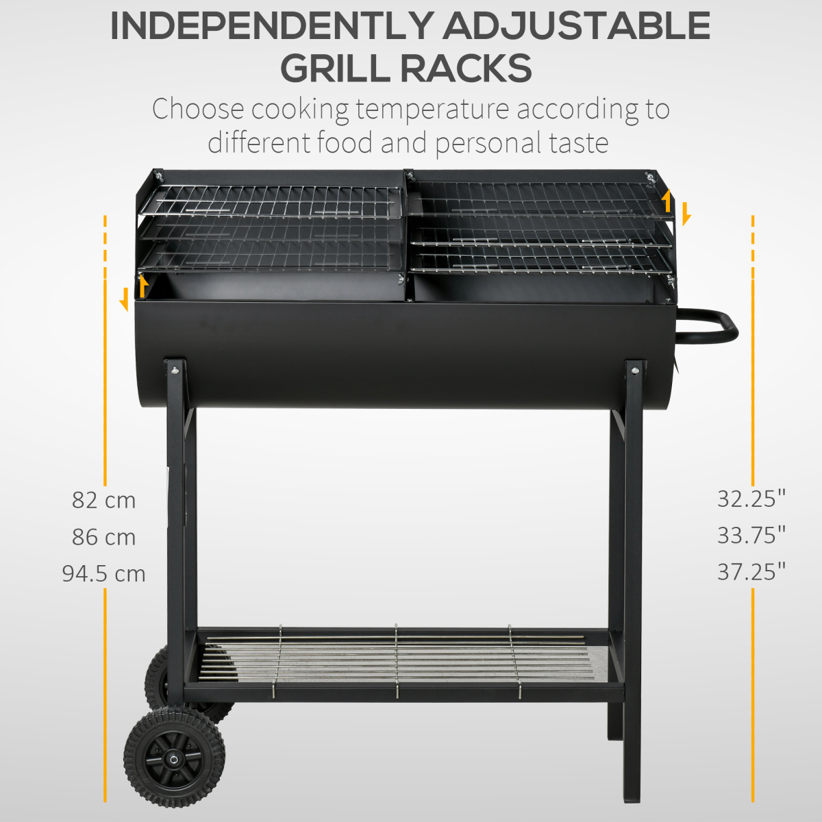 Portable 2-Grill Charcoal BBQ with Wheels