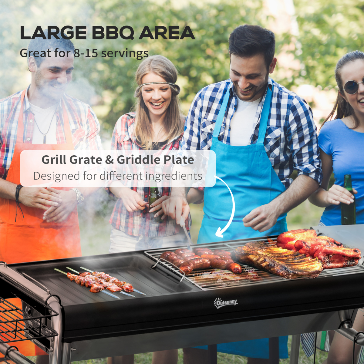 Portable Charcoal BBQ Grill & Griddle