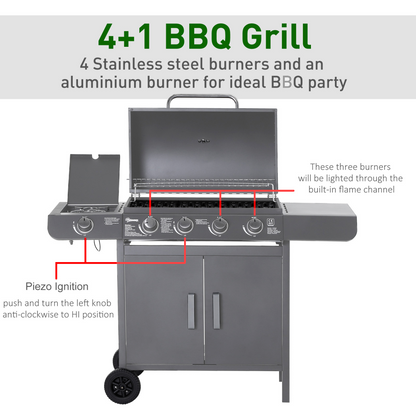 4-Burner Stainless Steel Gas BBQ Grill