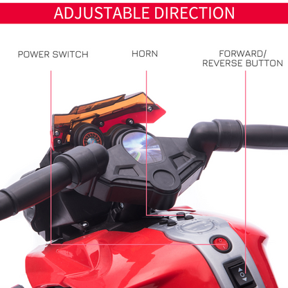 Red 6V Kids Electric Motorcycle Ride-On Toy - Fun & Safe Adventure!