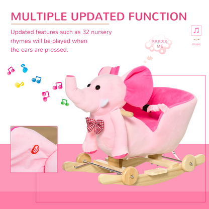 Delightful Pink 2-in-1 Rocking Horse & Ride-On Elephant