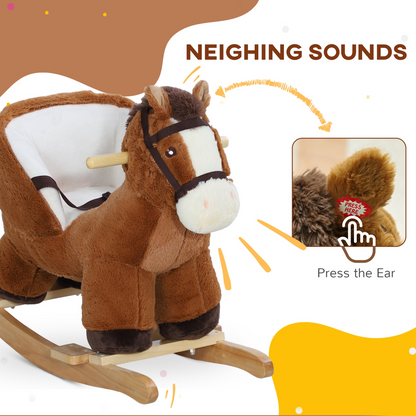 AIYAPLAY Rocking Horse for Kids - Cozy Brown