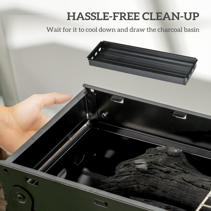 Portable Charcoal Grill Compact, Easy-Clean