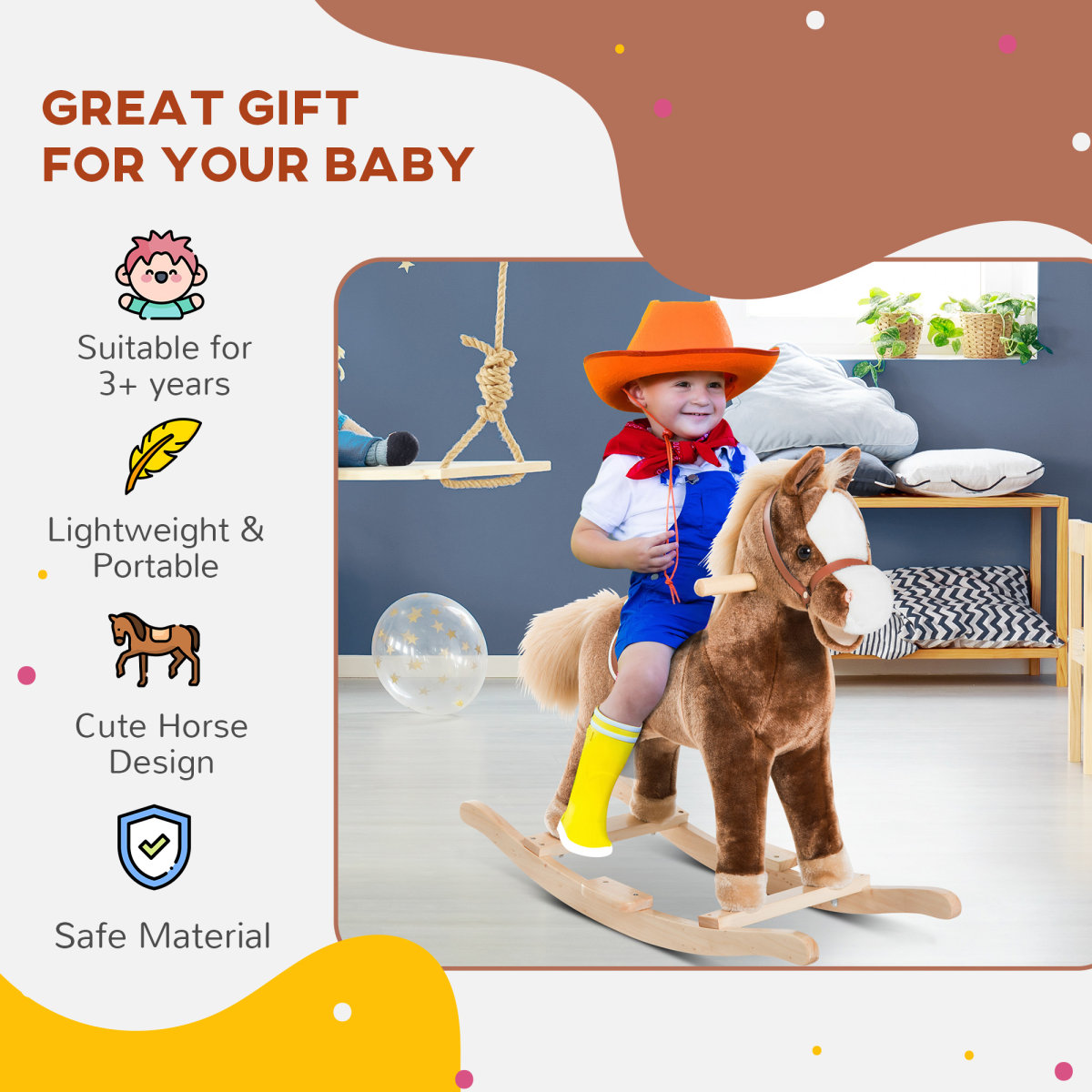 Plush Rocking Horse for Kids