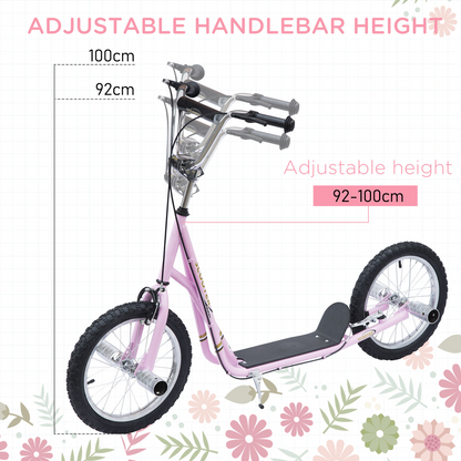Adjustable Pink Stunt Scooter for Kids 16" Wheels