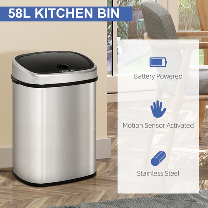 Sensor Bin  58L ABS Plastic and Mirror Stainless Steel