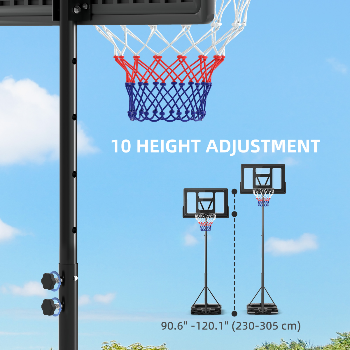 SPORTNOW Adjustable Portable Basketball Hoop