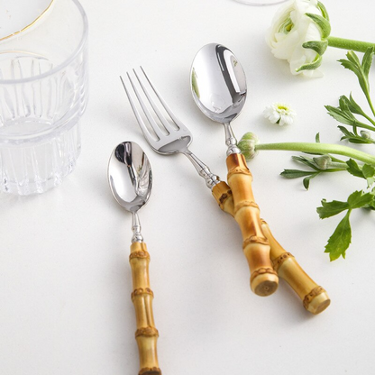 Arashiyama Natural Bamboo Stainless Steel Cutlery Set