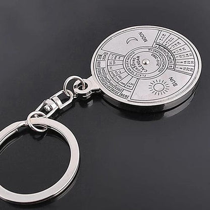 50 Years Perpetual Calendar Silver Alloy Keyring Keychain Key-fob Decoration