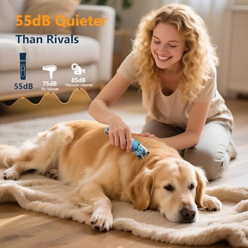 50dB Low Noise Cordless Pet Thick Coats Trimmer with Titanium
