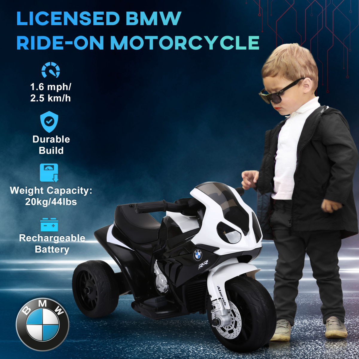 BMW Licensed Electric Kids Motorcycle with Lights & Music