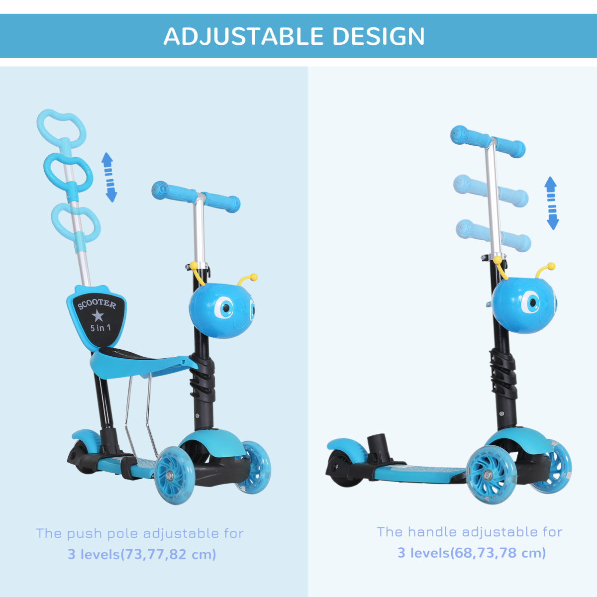 5-in-1 Kids Kick Scooter